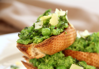 Image showing Green Peas On Toast