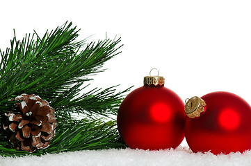 Image showing Red baubles