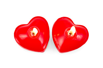 Image showing Hearts two in the form of candles