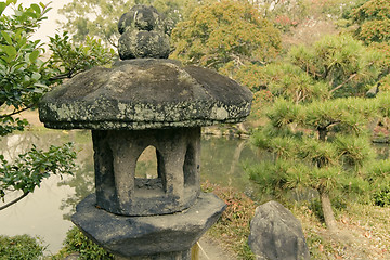 Image showing stone lantern in zen garden
