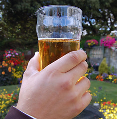 Image showing Hand with Pint Glass