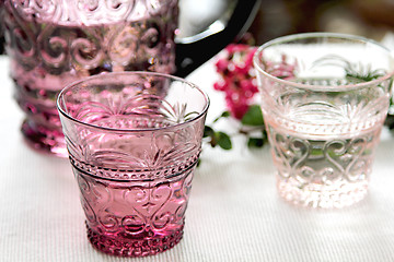 Image showing Jug and glasses of water