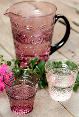 Image showing Jug and glasses of water