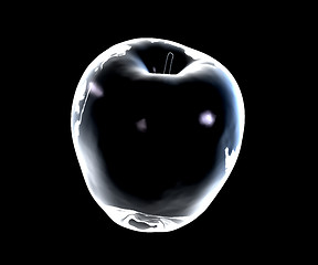 Image showing Glass apple on a dark background 