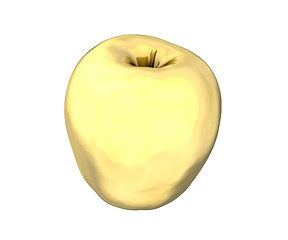 Image showing Golden apple on white background
