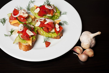 Image showing Toast with vegetables