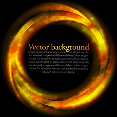 Image showing Orange vector ring on black backdrop