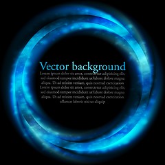 Image showing Blue vector ring on black backdrop