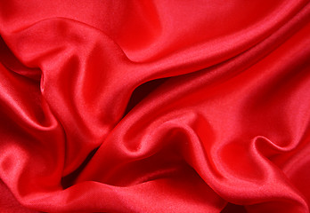 Image showing Smooth Red Silk as background