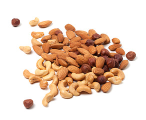 Image showing Cashews, hazelnuts and almonds nuts