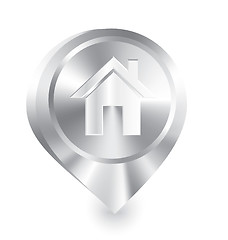Image showing Home icon metal drop pin 