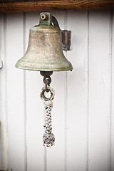 Image showing ship's Bell  on an old sailboat 