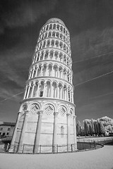 Image showing Beautiful infrared view of Leaning Tower in Pisa - Italy - Black