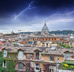 Image showing Beautiful panorama of Rome Homes and Landmarks