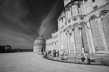 Image showing Pisa. Beautiful view of Meadow of Miracles - Infrared black and 