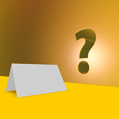Image showing blank card and question mark