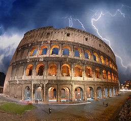 Image showing Beautiful dramatic sky over Colosseum in Rome