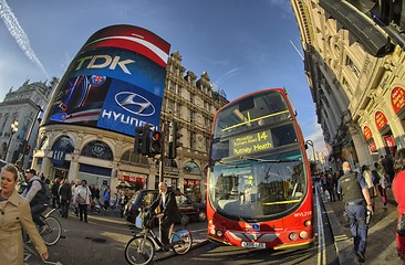 Image showing LONDON - SEP 28: Red Double Decker Bus on the streets of London 