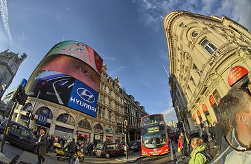 Image showing LONDON - SEP 28: Red Double Decker Bus on the streets of London 