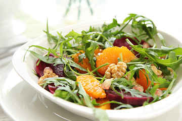 Image showing Rocket with orange and beetroot salad