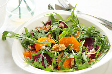 Image showing Rocket with orange and beetroot salad