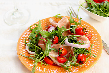 Image showing Prosciutto with rocket salad