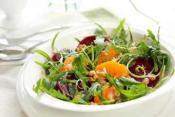 Image showing Rocket with orange and beetroot salad