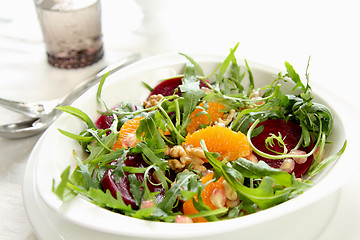 Image showing Rocket with orange and beetroot salad