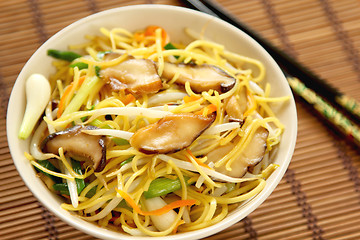 Image showing Stir fried Noodle with mushroom