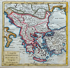 Image showing original antique Turkey and Greece map