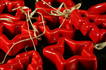 Image showing Christmas red ceramics decorations