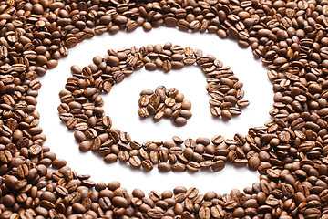 Image showing email symbol made from coffee beans