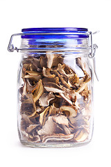 Image showing dried mushrooms in jar