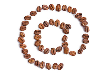 Image showing email symbol made from coffee beans