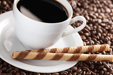 Image showing coffee rolls and cup