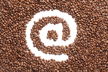 Image showing email symbol made from coffee beans