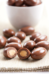 Image showing almonds in chocolate