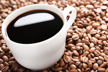 Image showing coffee beans and cup