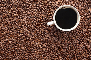 Image showing coffee beans and cup