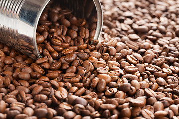 Image showing coffee beans in tin can