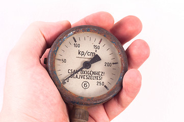 Image showing An old measurement device closeup