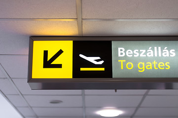 Image showing Departure sign at airport