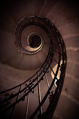 Image showing Round stairs in a church