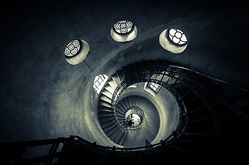 Image showing Round stairs in a church