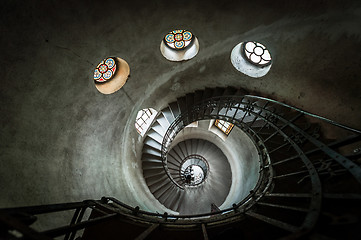 Image showing Round stairs in a church
