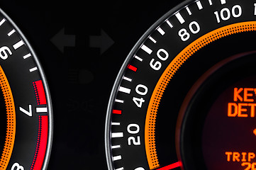 Image showing Car speed meter closeup