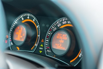 Image showing Car dashboard closeup