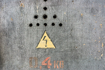 Image showing Danger, high voltage sign