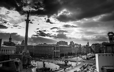 Image showing Kiev city life with dramatic sky