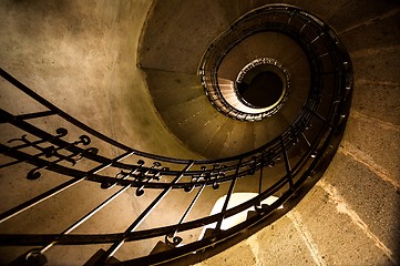 Image showing Round stairs in a church